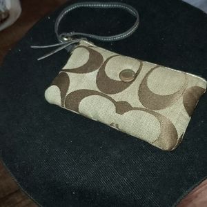 Sm Coach Purse/Wrist Wallet (w/ leather strap)